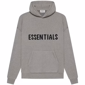 Fear of God Essentials Knit Pullover Hoodie Dark Heather Oatmeal